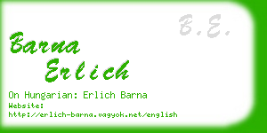 barna erlich business card